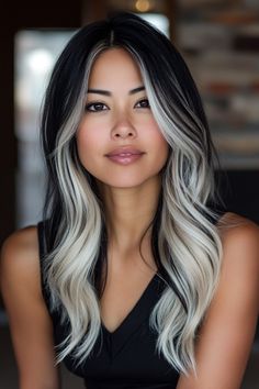 balayage gris brune