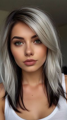 balayage gris brune
