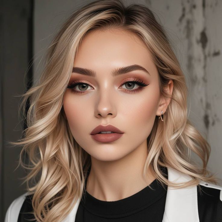 Maquillage blonde yeux bleus