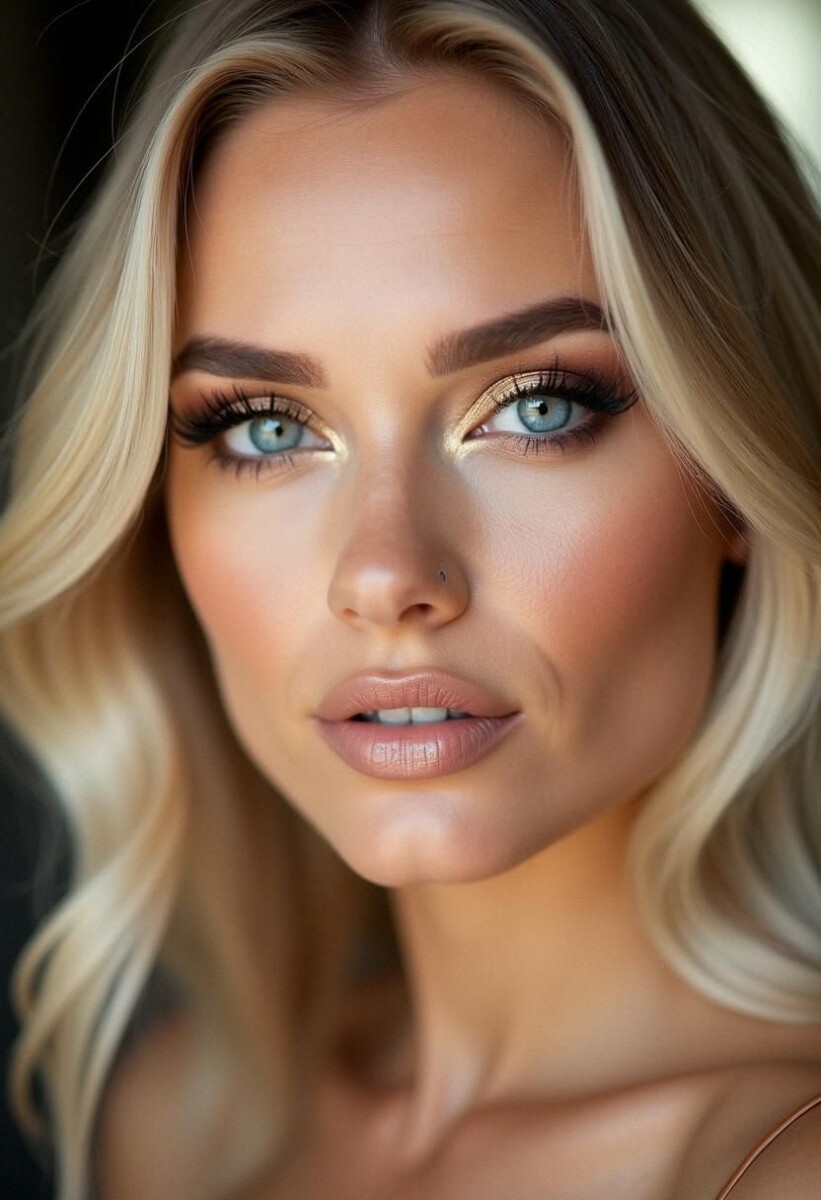 Beauté blonde yeux bleus