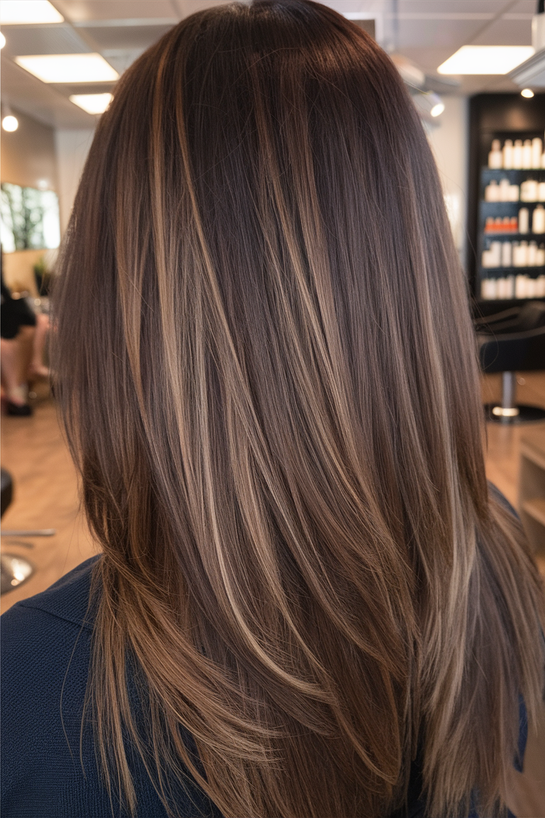 Cheveux châtain balayage