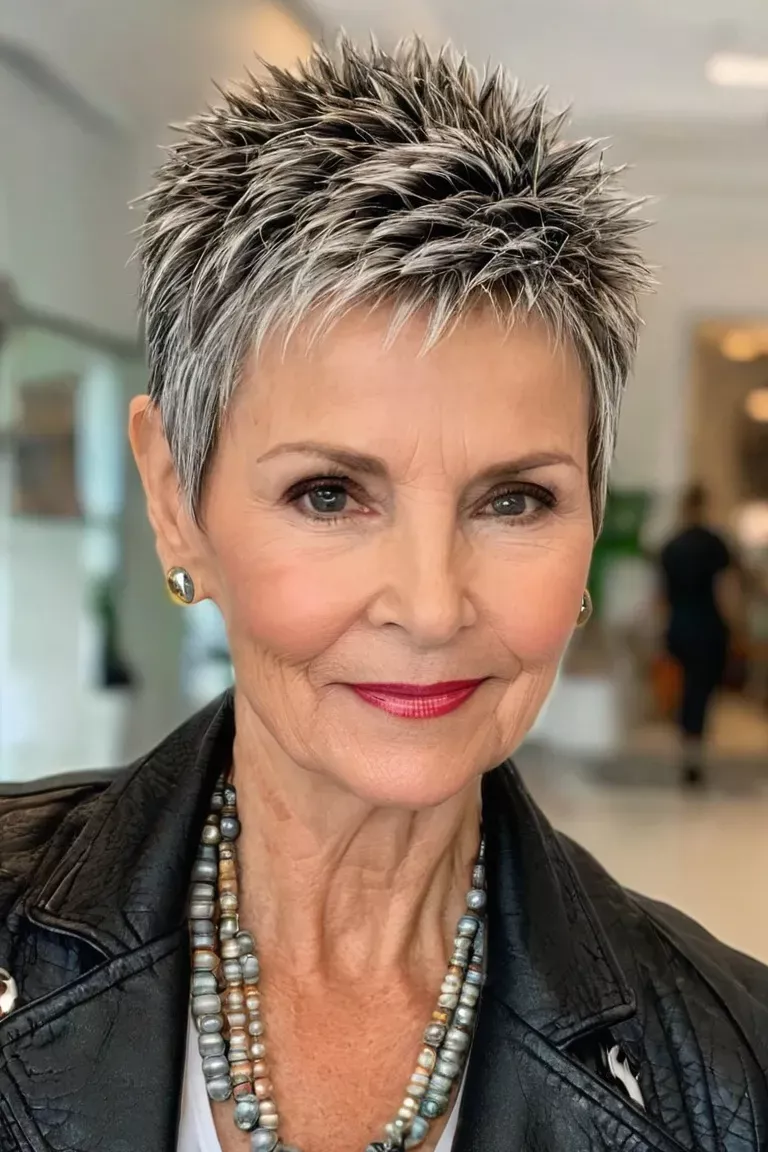 coupe courte élégante dégradé 60 ans