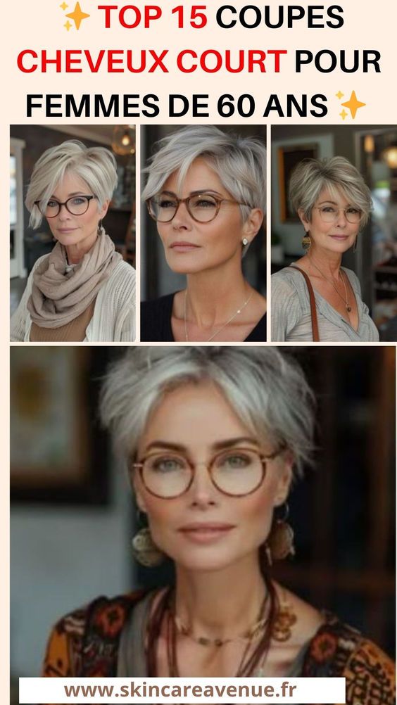 coupe courte élégante dégradé 60 ans