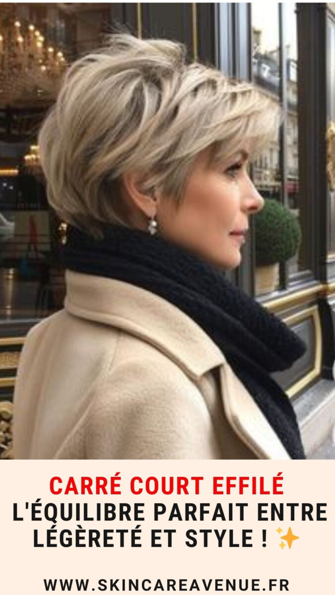 coupe courte élégante dégradé 60 ans
