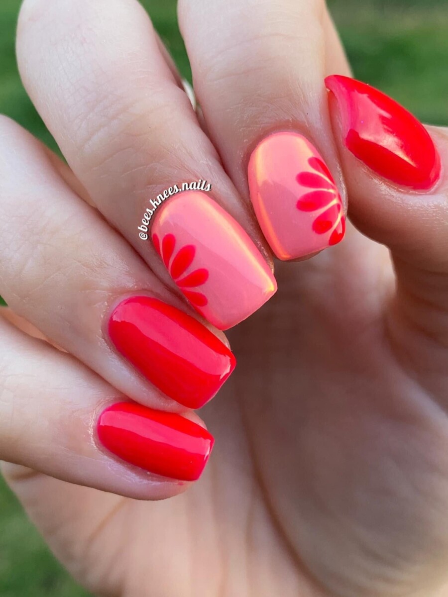 Idées déco ongles gel corail