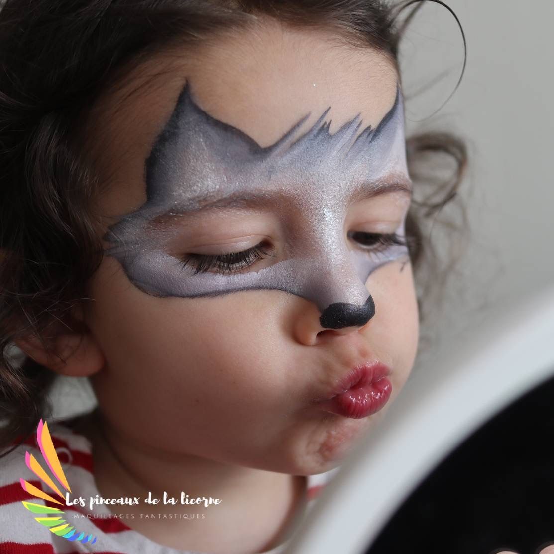 Maquillage loup rapide enfant