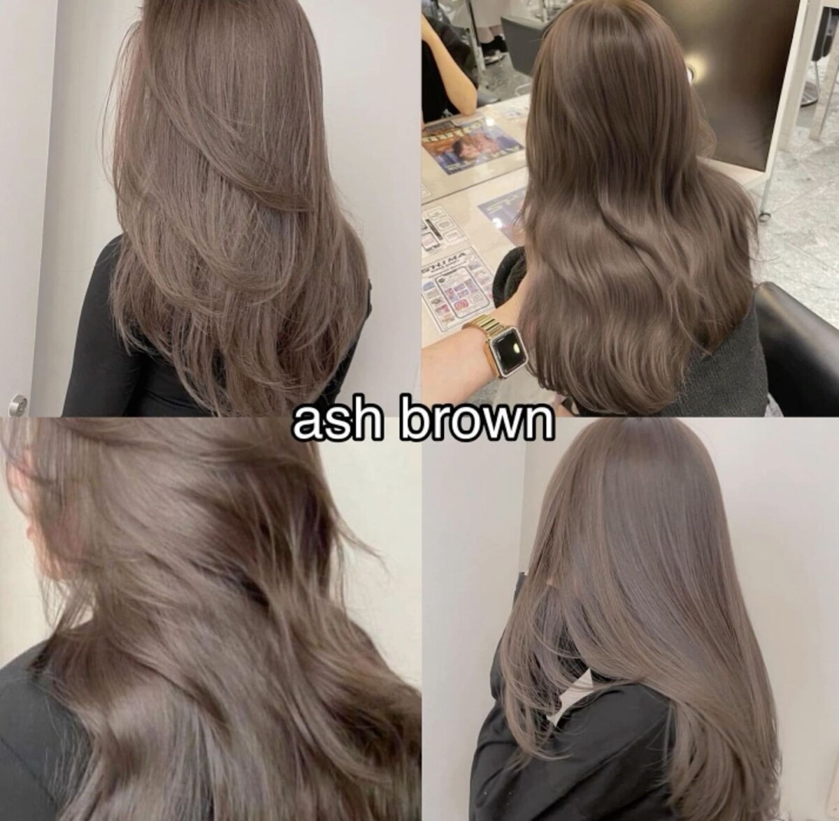 Teinte brun cendré cheveux