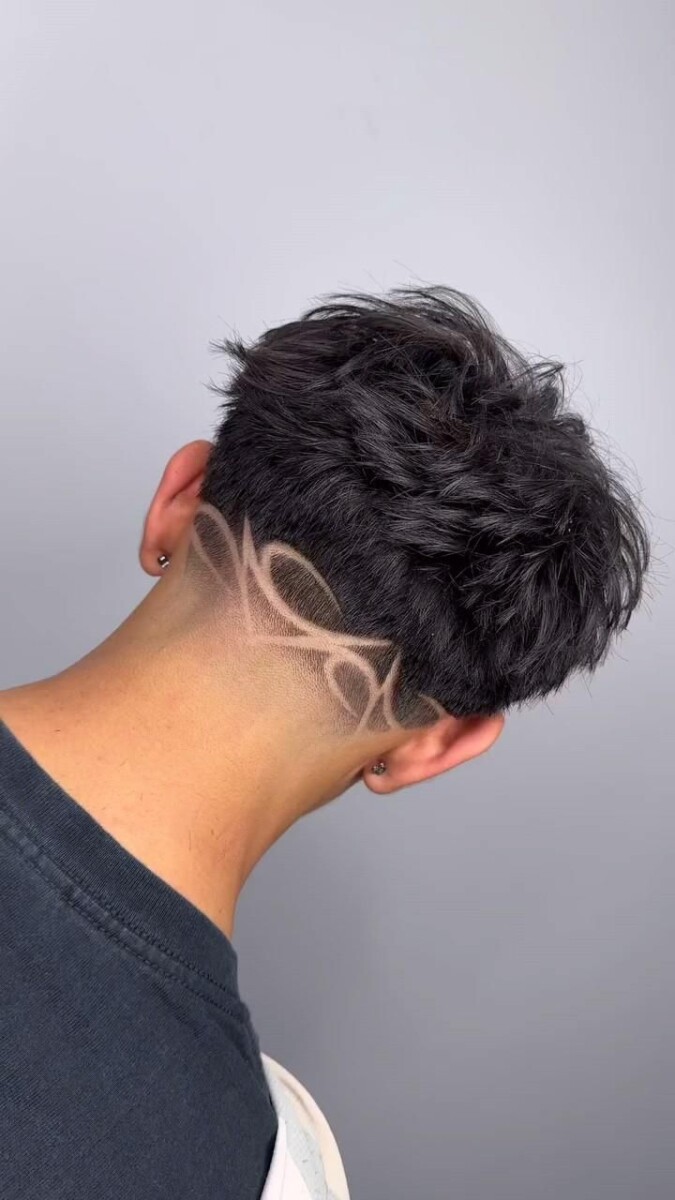 Motif trait cheveux homme