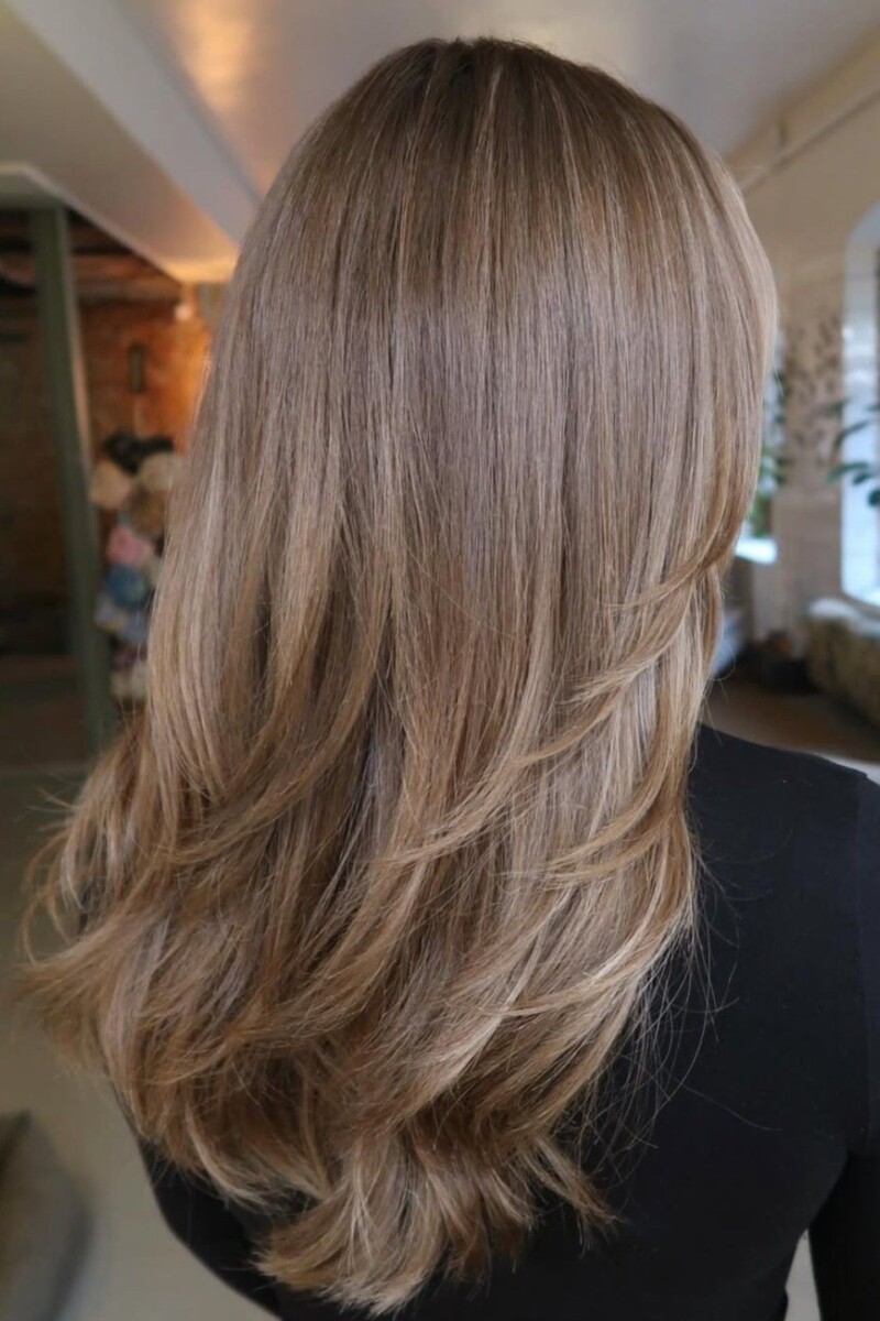 Cheveux brun cendré reflets