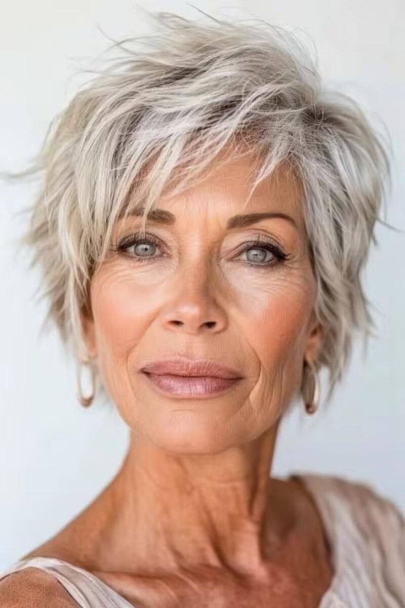 Coupe courte effilée 60 ans