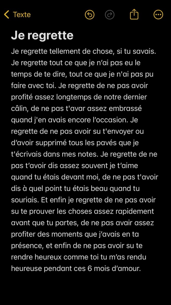 Message ex petit ami