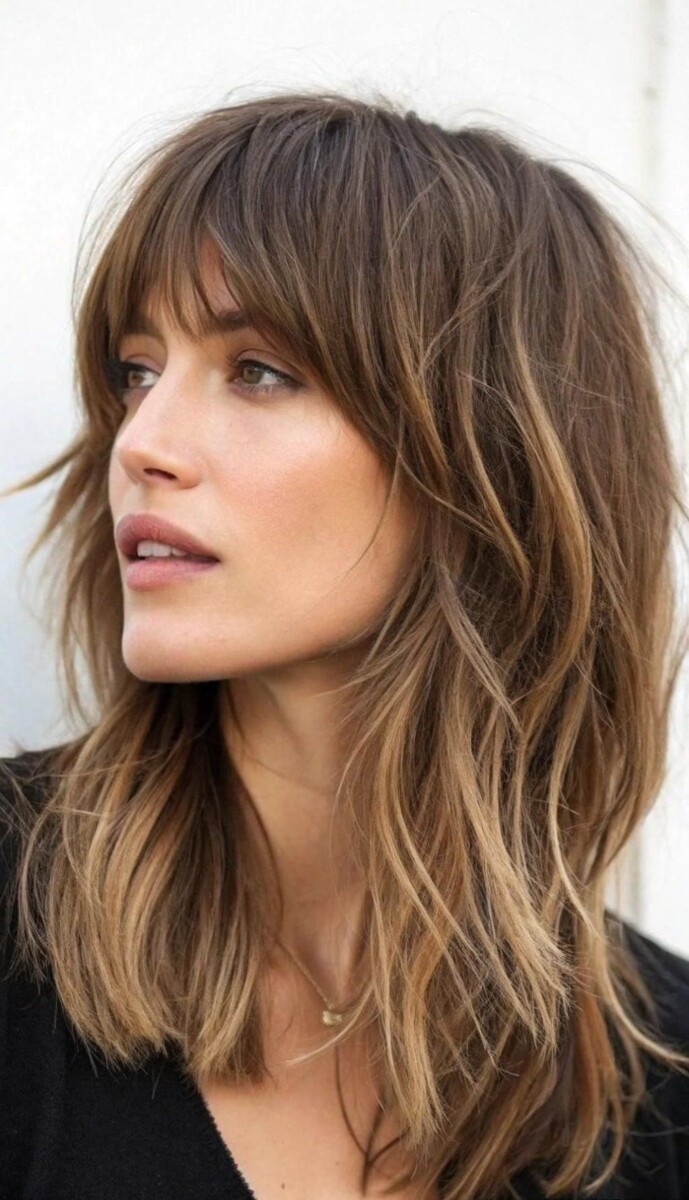 Dégradé effilé frange moderne