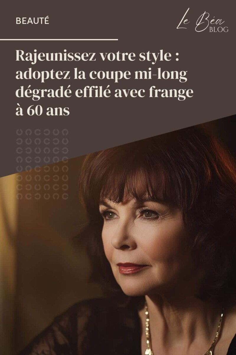 Mi-long dégradé frange 50 ans