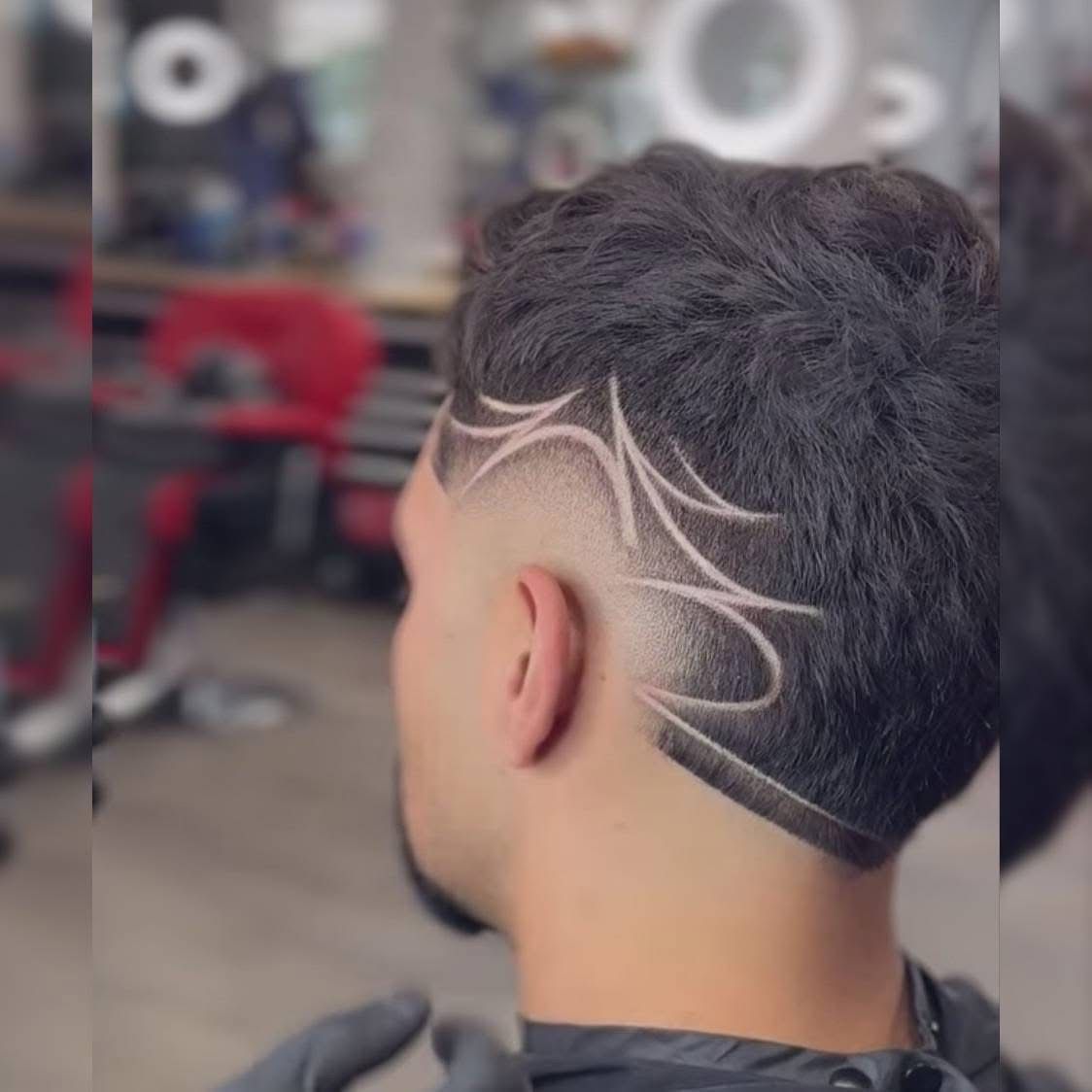 Motif trait cheveux homme